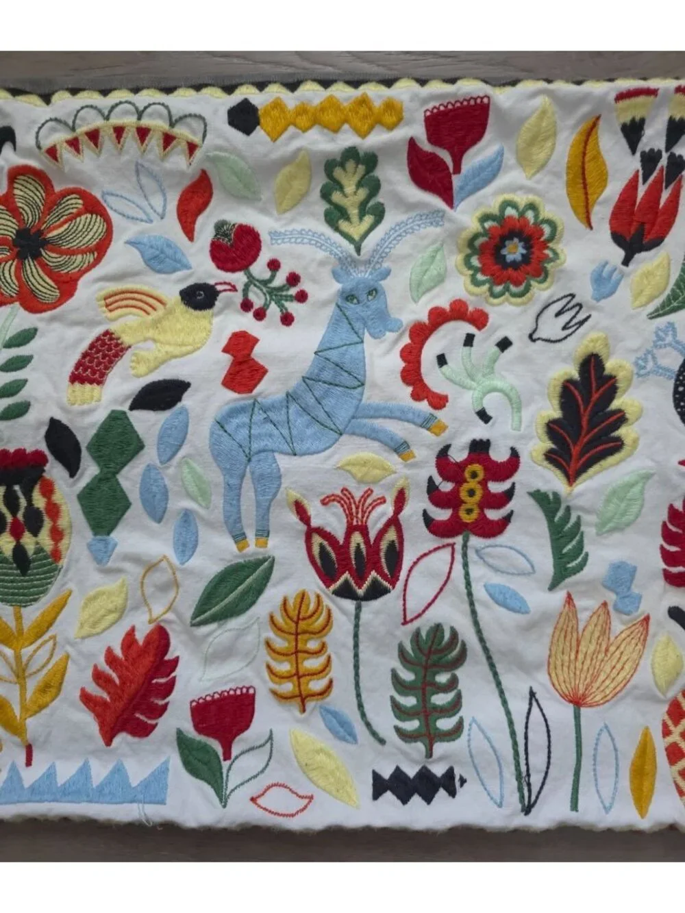 IKEA Rödarv Embroidered Scandinavian Folk Art Cushion Pillow Cover 16x26